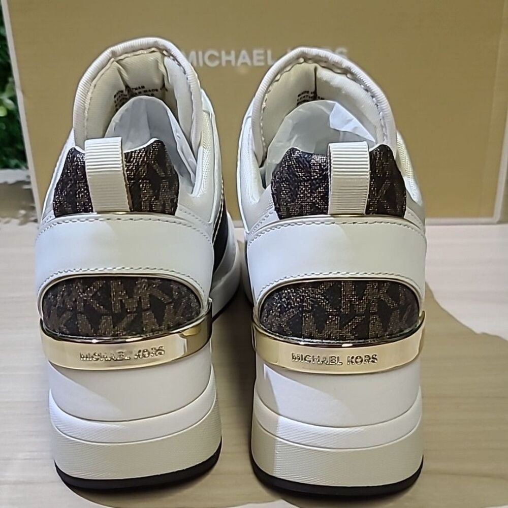 Michael Kors Georgie Trainer Optic White Multi US 6.5 Medium NEW - Picture 7 of 8